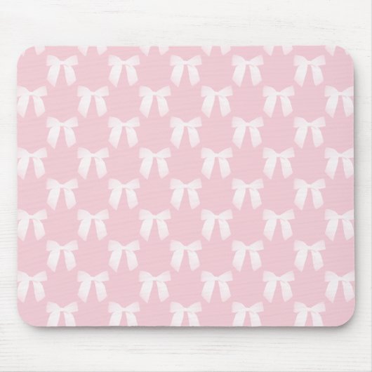 Pink-Baby mit weißen Bogen Mousepad (Vorne)