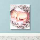 Pink Baby Name Foto Leinwanddruck (Insitu (Holzboden))