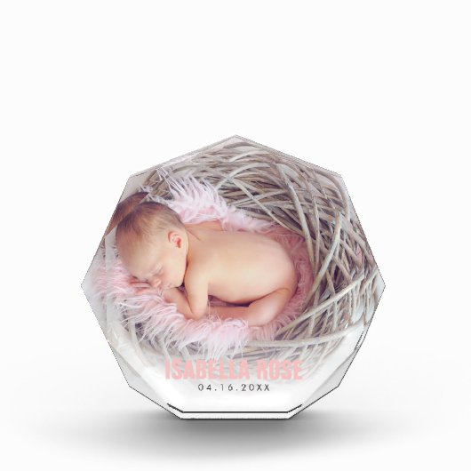 Pink Baby Name Fotoblock (Vorderseite)