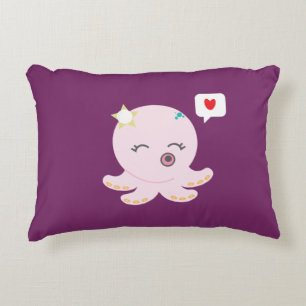 Pink Baby Octopus Zierkissen