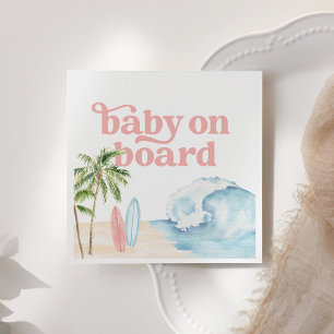 Pink Baby on board Beach Surf Baby Dusche Serviette