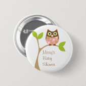 Pink Baby Owl Button (Vorne & Hinten)