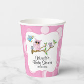Pink Baby Owl Pappbecher (Rückseite)