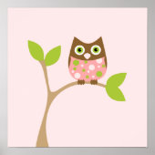 Pink Baby Owl Poster (Vorne)