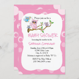 Pink Baby Owl | Thema Dusche Einladung