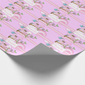 Pink Baby Owl | Thema Dusche Geschenkpapier (Ecke)
