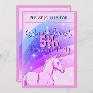Pink Baby Palomino Unicorn Geburtstag (Regenbowlit Einladung
