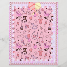 Pink Baby Paper mit Spitzen und Perlen