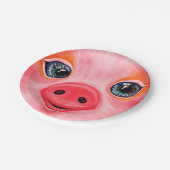 Pink Baby Pig Funny Paper Tellers - Lächeln Pappteller (Schrägansicht)