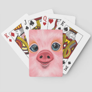 Pink Baby Pig Spielkarten Geschenk - Lächeln