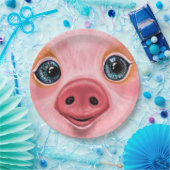 Pink Baby Piglet Funny Paper Teller Lächeln (Party)