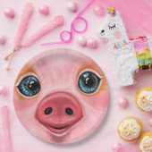 Pink Baby Piglet Funny Paper Teller Lächeln (Party)