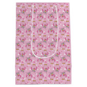 Pink Baby Polka Dotted Owl Mittlere Geschenktüte (Rückseite)