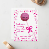 Pink Baby Rattle EOS Lip Balm Dusche Gefallen Mitteilungskarte (Vorderseite/Rückseite Beispiel)