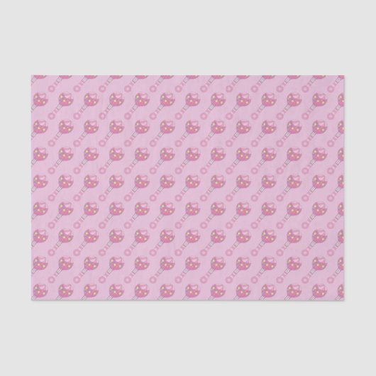 Pink Baby Rattle Muster Seidenpapier (Vorderseite)