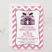 Pink Baby Rock Baby Dusche Einladung (Vorderseite)