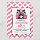 Pink Baby Rock Baby Dusche Einladung (Vorne/Hinten)