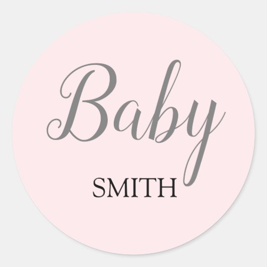 Pink Baby Script Individuelle Name Stickers (Vorderseite)