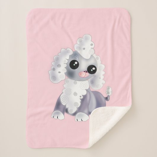 Pink Baby Sherpa Blanket mit Niedlichem Baby Pet H Sherpadecke (Vorderseite)