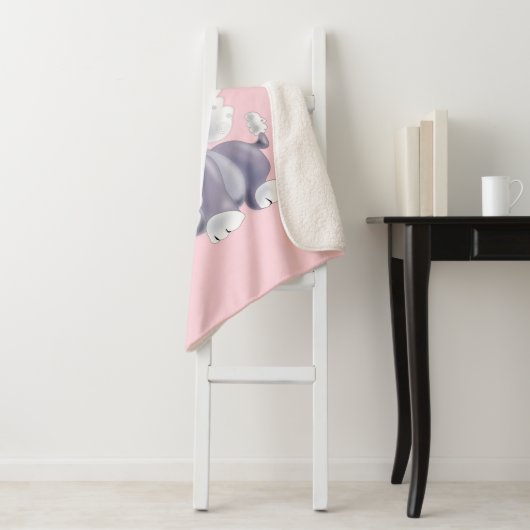 Pink Baby Sherpa Blanket mit Niedlichem Baby Pet H Sherpadecke (Beispiel)