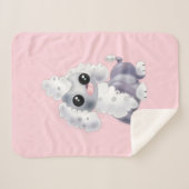 Pink Baby Sherpa Blanket mit Niedlichem Baby Pet H Sherpadecke (Vorderseite (Horizontal))