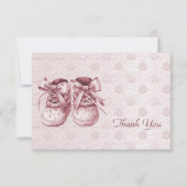 Pink Baby Shoes Danke Karte (Vorderseite)