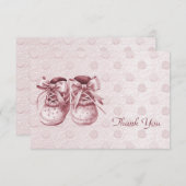Pink Baby Shoes Danke Karte (Vorne/Hinten)