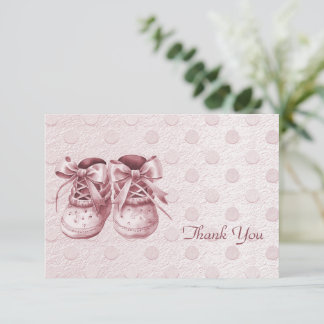 Pink Baby Shoes Danke Karte
