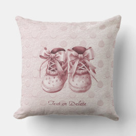 Pink Baby Shoes Throw Kissen