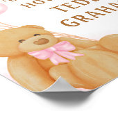 Pink Baby Shoessing Game Sign Teddy Bear Poster (Ecke)