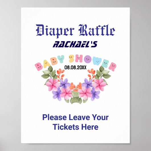 Pink Baby Shower, Baby Girl Shower Party Game Poster (Vorne)