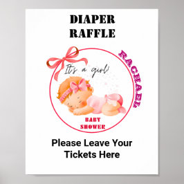 Pink Baby Shower, Baby Girl Shower Party Game Poster