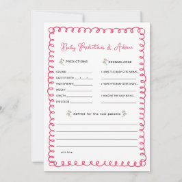 Pink Baby Shower Baby Predication and Addon Cards Einladung