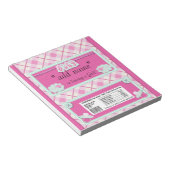 Pink Baby Shower Candy Bar Wrapper Party Favor Notizblock (angewinkelt)