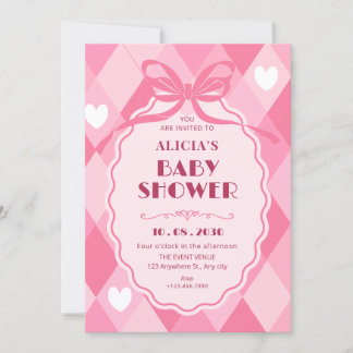 Pink baby shower einladung