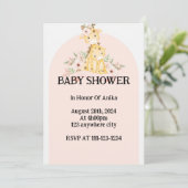 PINK BABY SHOWER EINLADUNG (Stehend Vorderseite)