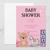 PINK BABY SHOWER EINLADUNG (Vorne/Hinten)