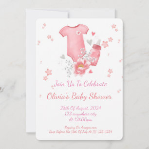 PINK BABY SHOWER EINLADUNG FÜR MÄDCHEN