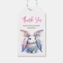 Pink Baby Shower Fevor Tags Template Bunny Geschenkanhänger