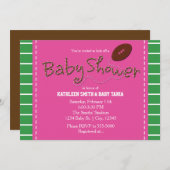 PINK BABY SHOWER FOOTBALL Sports Party Einladung (Vorne/Hinten)