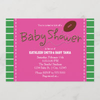 PINK BABY SHOWER FOOTBALL Sports Party Einladung