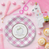 Pink Baby Shower Girl Watercolor Pumpkin Pappteller (Party)