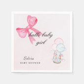 Pink Baby Shower Napkin Design Serviette (Vorderseite)