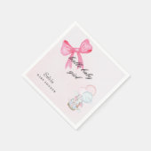 Pink Baby Shower Napkin Design Serviette (Ecke)