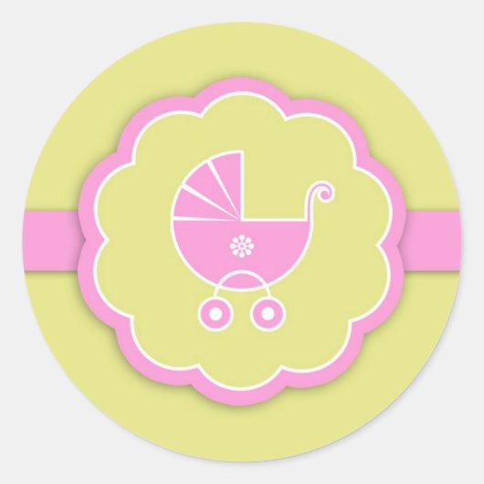 Pink Baby Shower New Baby Girl Sticker (Vorderseite)