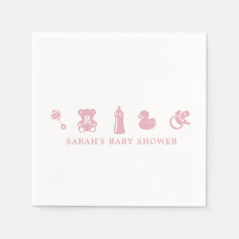 Pink Baby Shower Paper Napkin Serviette
