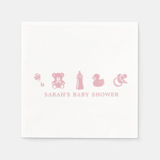Pink Baby Shower Paper Napkin Serviette