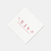 Pink Baby Shower Paper Napkin Serviette (Ecke)