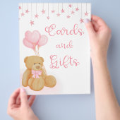 Pink Baby Shower Teddy Bärenkarte und Geschenke Un Flyer (Hand)