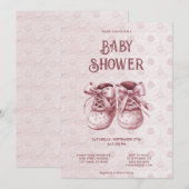 Pink Baby Shows Kinderdusche Einladung (Vorne/Hinten)